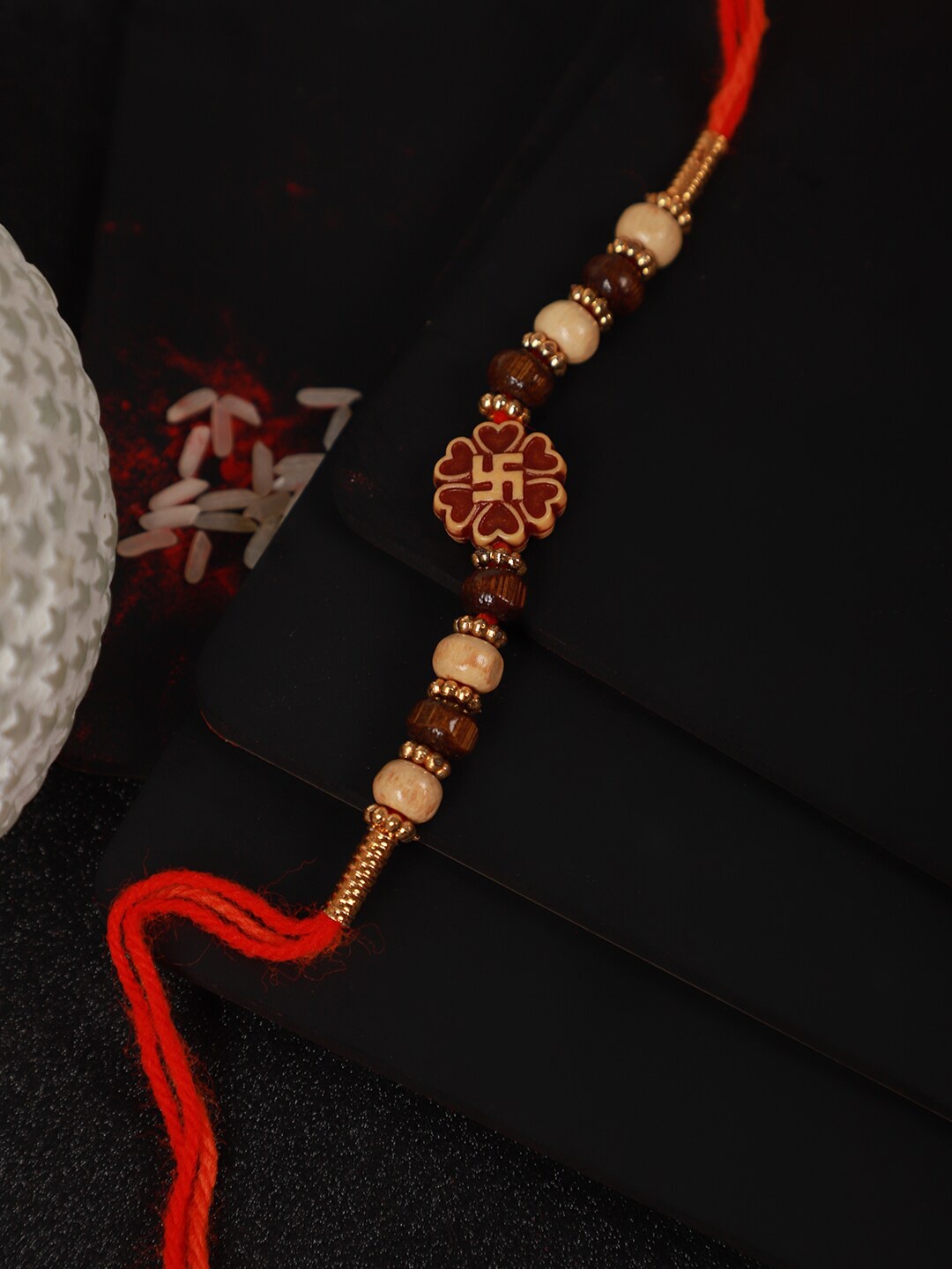 

Anouk Unisex Beaded Thread Rakhi, Gold
