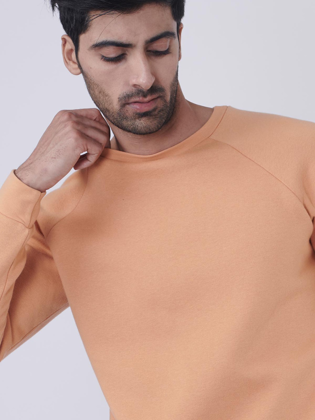 

Beyours Round Neck Pullover Insert Pullover Straight Sweatshirt, Peach