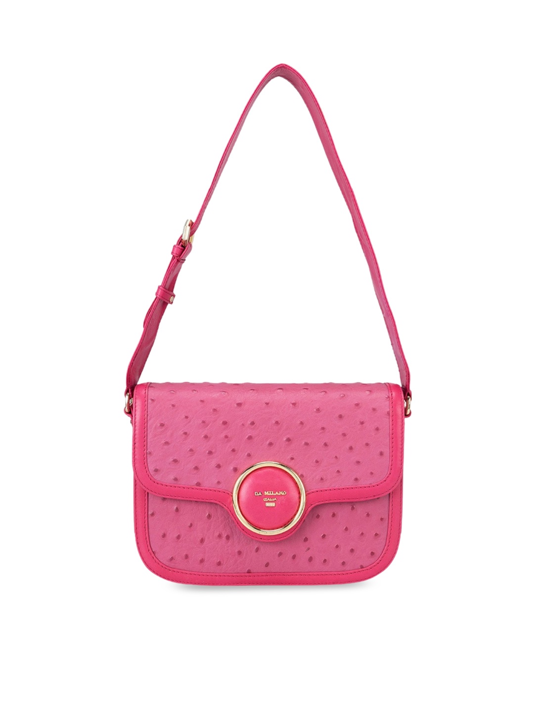 

Da Milano Leather Structured Sling Bag, Pink