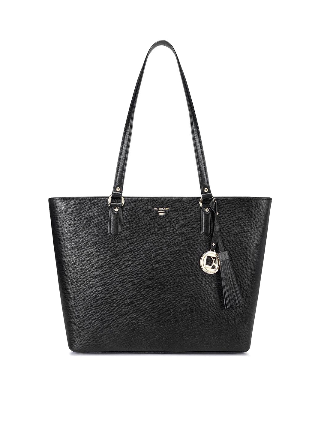 

Da Milano Textured Leather Shopper Shoulder Bag, Black