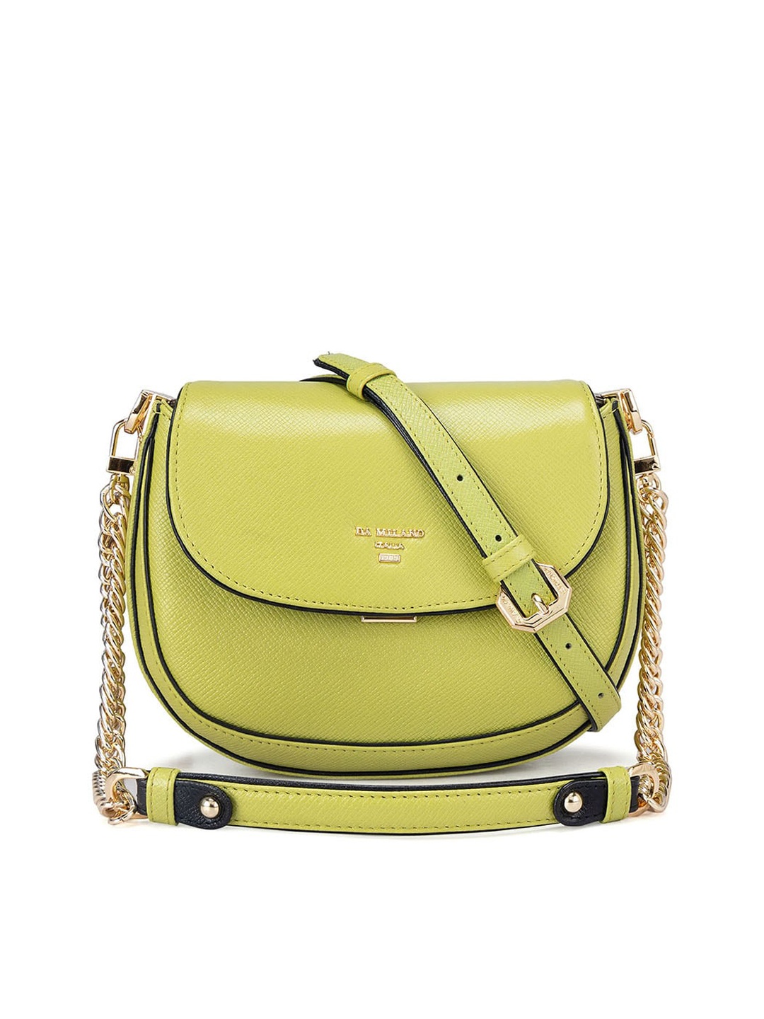 

Da Milano Leather Half Moon Sling Bag, Yellow