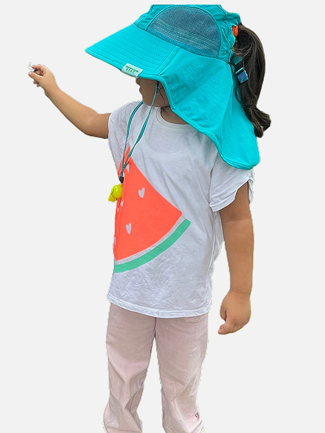 

Little Surprise Box LLP Kids Summer Hat With wide Neck Flap, Green