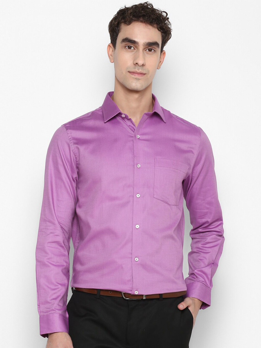 

Turtle Men Purple Modern Slim Fit Opaque Cotton Formal Shirt