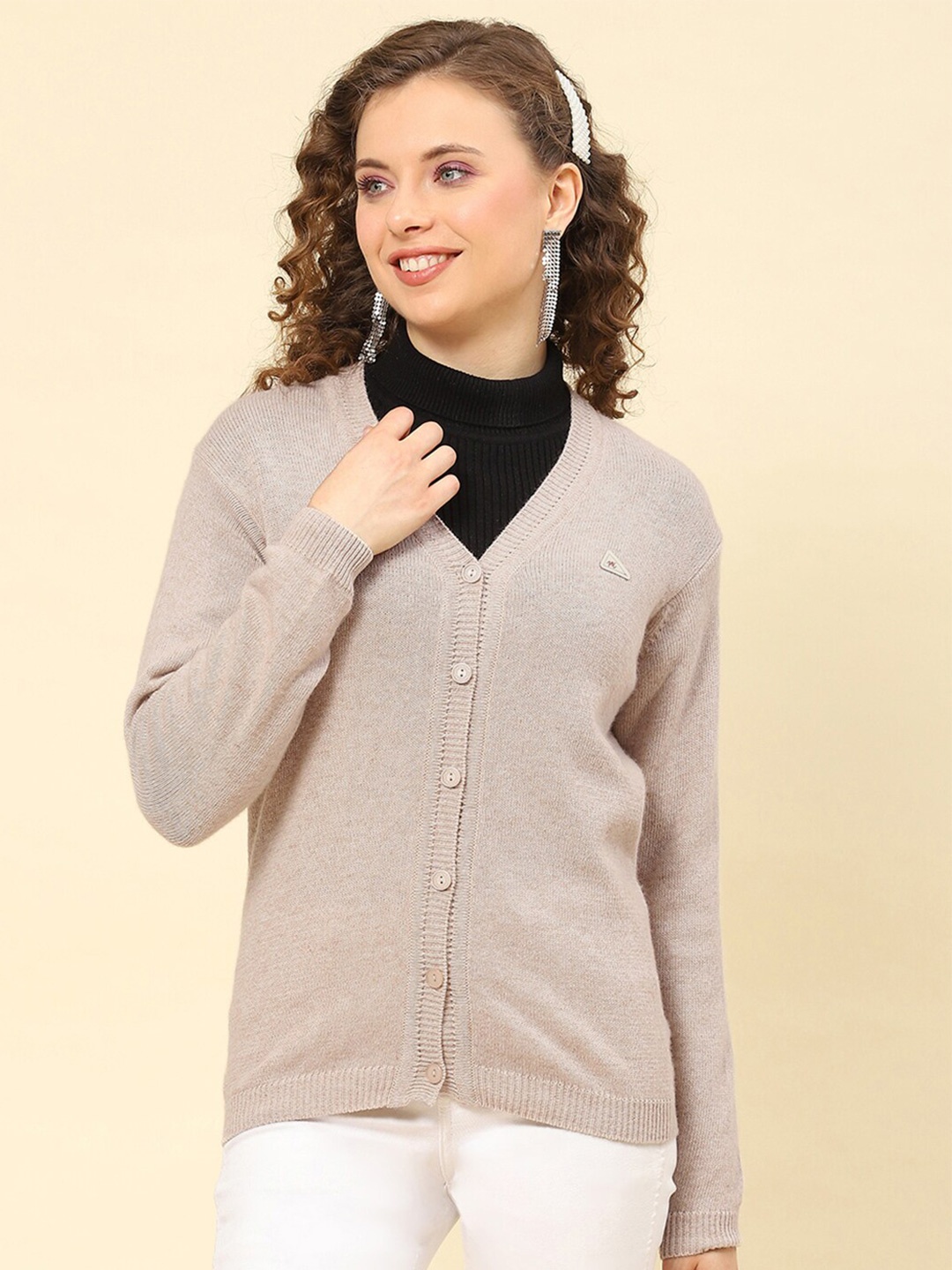 

Monte Carlo V-Neck Woollen Cardigan, Grey