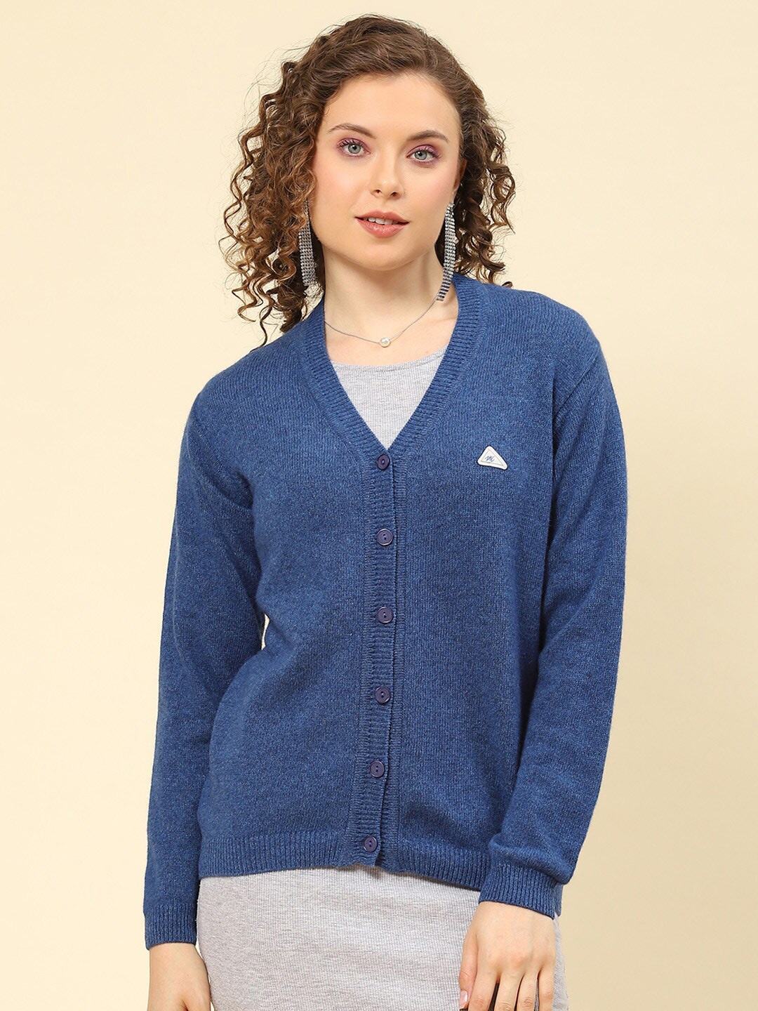 

Monte Carlo V-Neck Woollen Cardigan, Blue