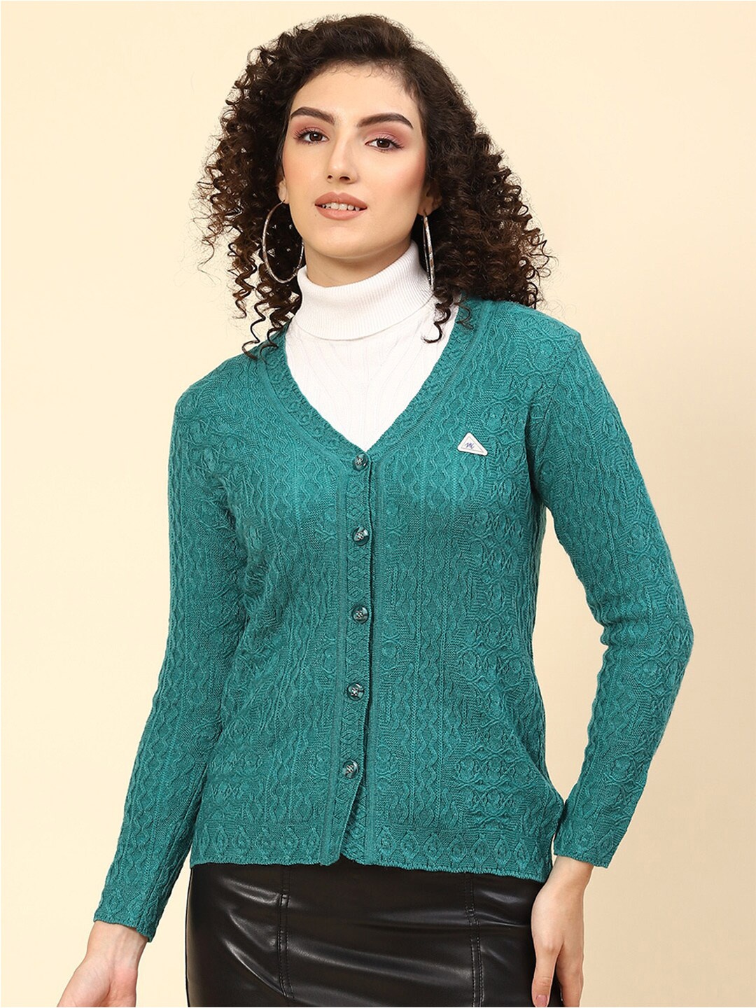 

Monte Carlo Cable Knit Cardigan, Turquoise blue