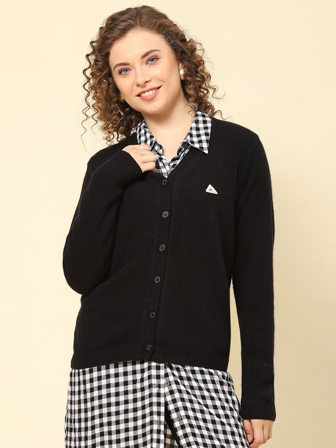 

Monte Carlo V-Neck Woollen Cardigan, Black