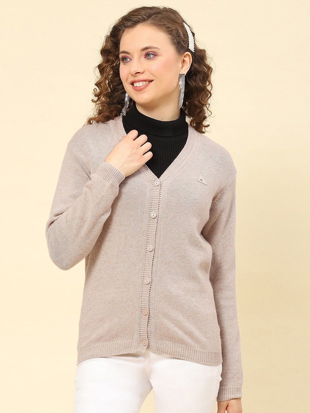 

Monte Carlo V-Neck Woollen Cardigan, Grey