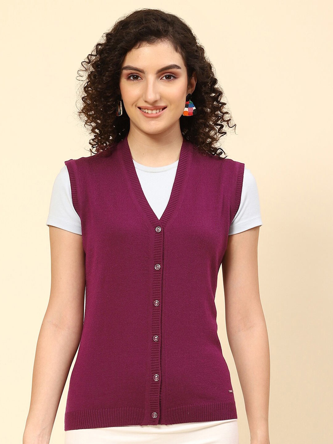 

Monte Carlo V-Neck Seeveless Cardigan, Purple