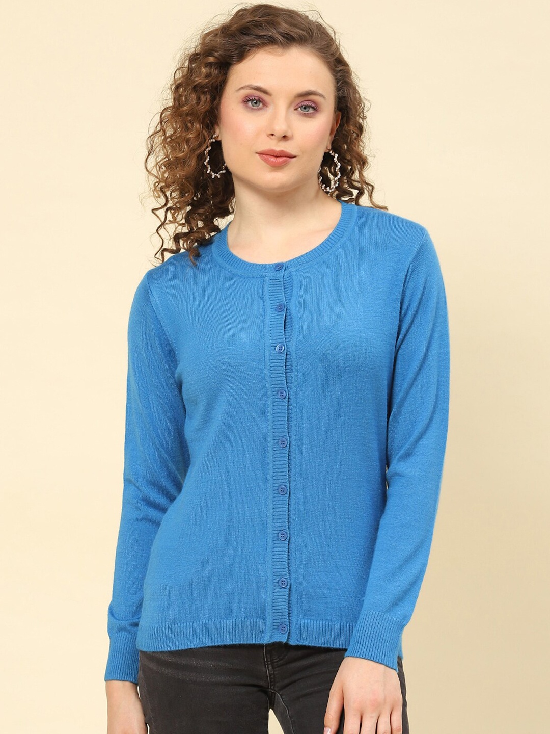 

Monte Carlo Round Neck Cardigan, Blue