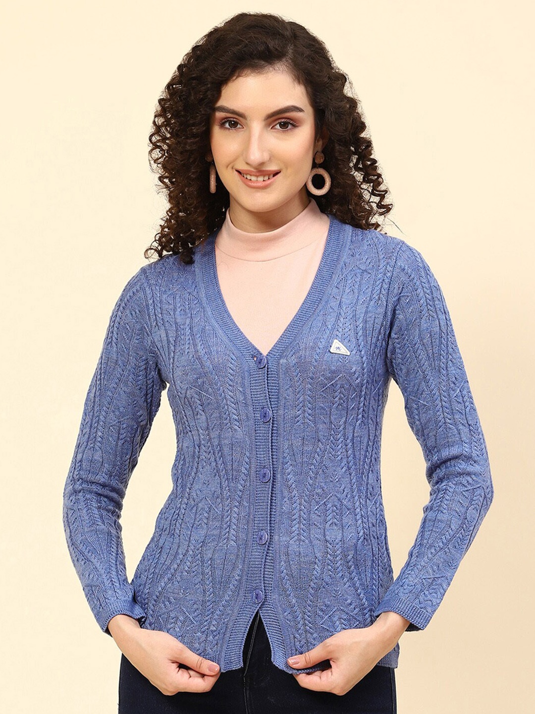 

Monte Carlo V-Neck Woollen Cardigan, Blue