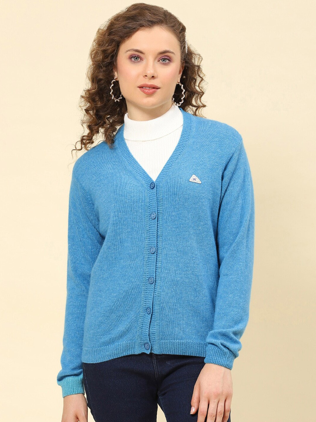 

Monte Carlo V-Neck Woollen Cardigan, Blue