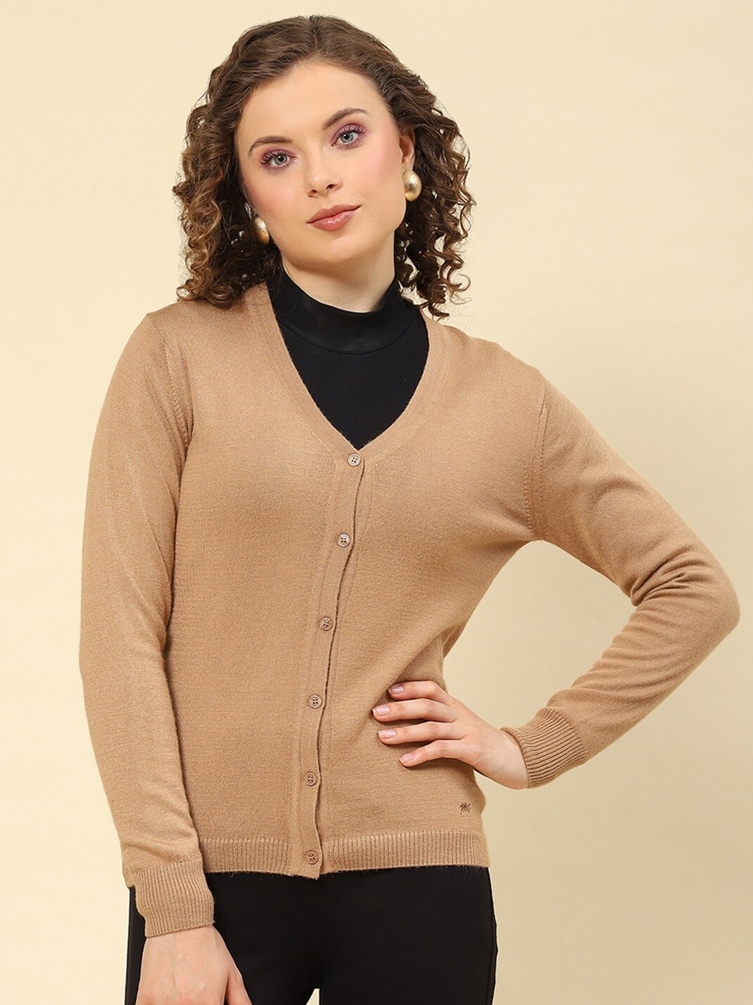 

Monte Carlo V-Neck Cardigan, Camel brown