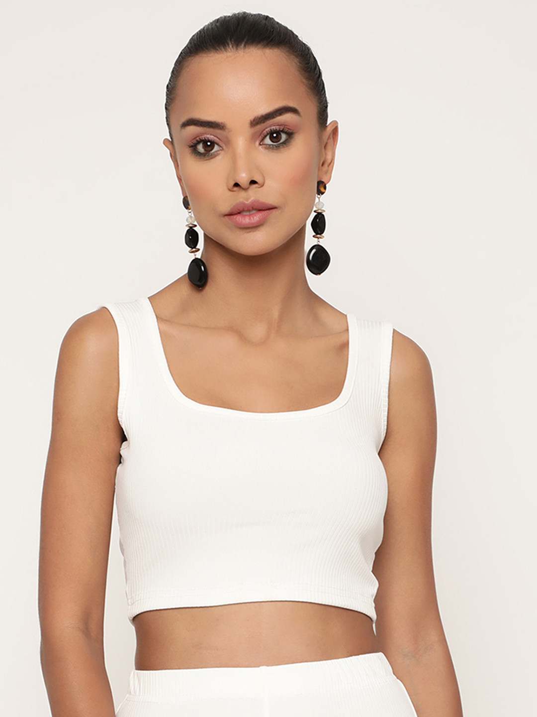 

BAESD Ribbed Tank Crop Top, White