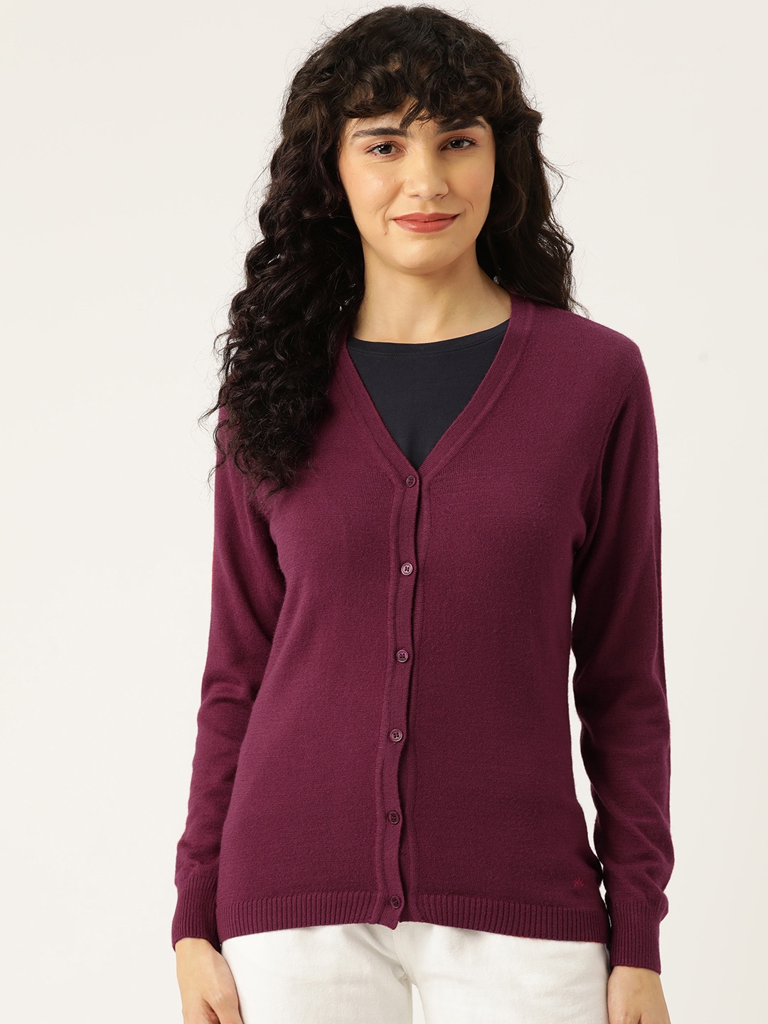 

Monte Carlo Women Solid Cardigan, Maroon