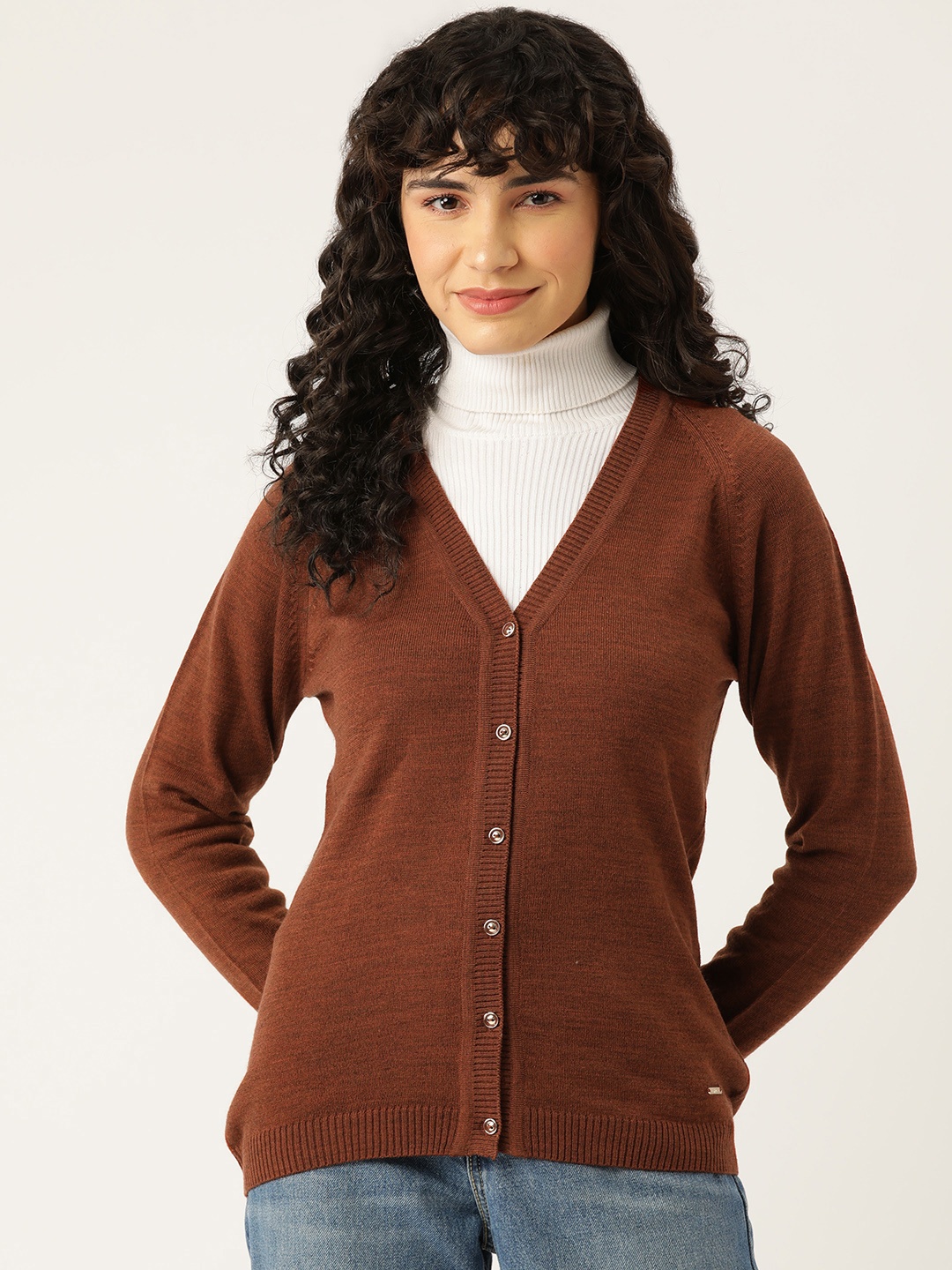 

Monte Carlo Women Solid Cardigan, Brown