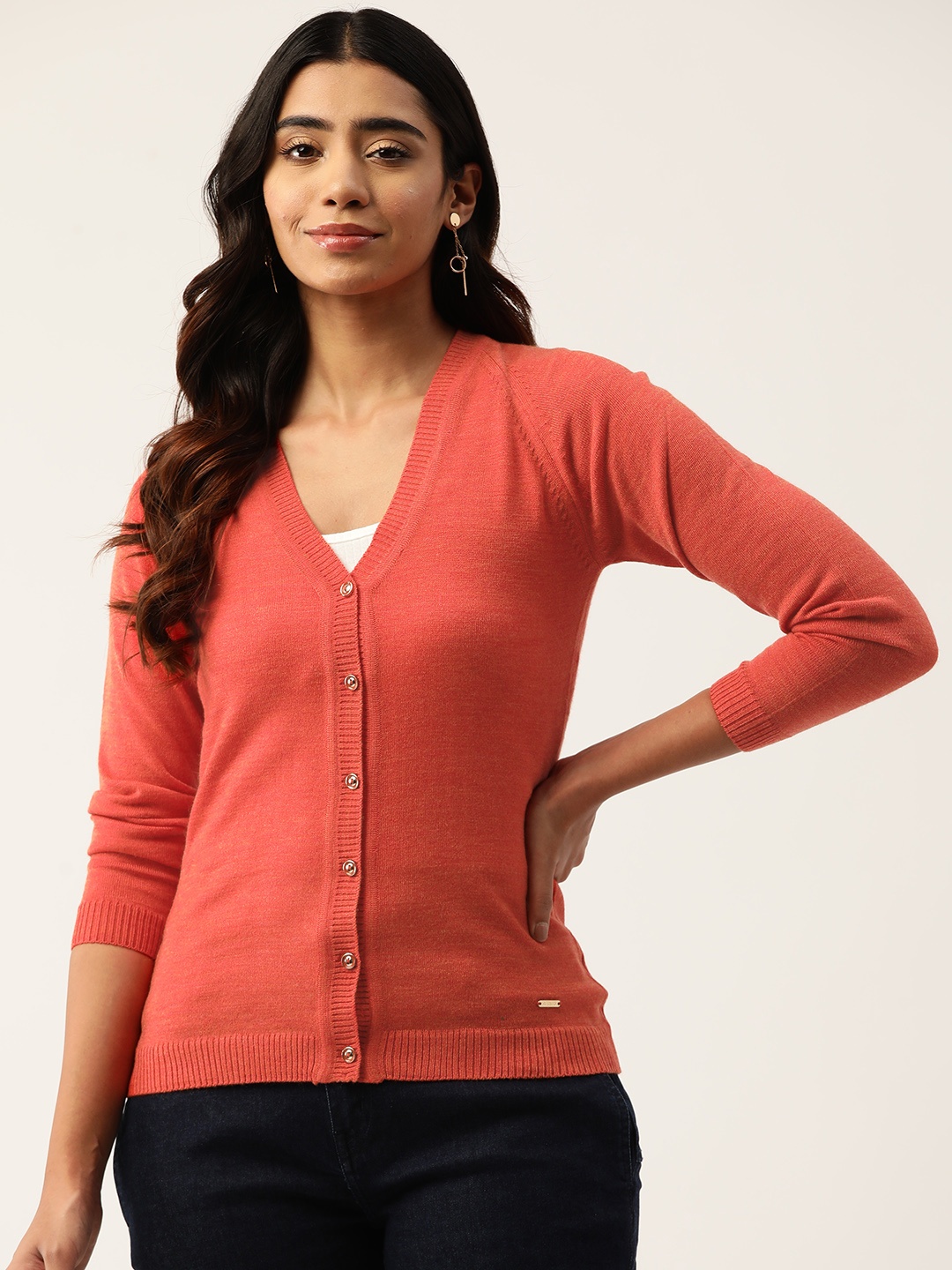 

Monte Carlo Women Solid Cardigan, Orange