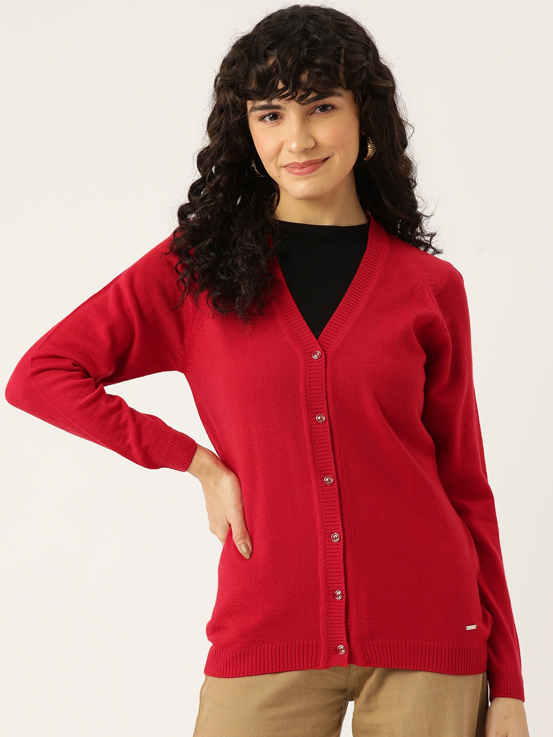 

Monte Carlo V-Neck Cardigan, Red
