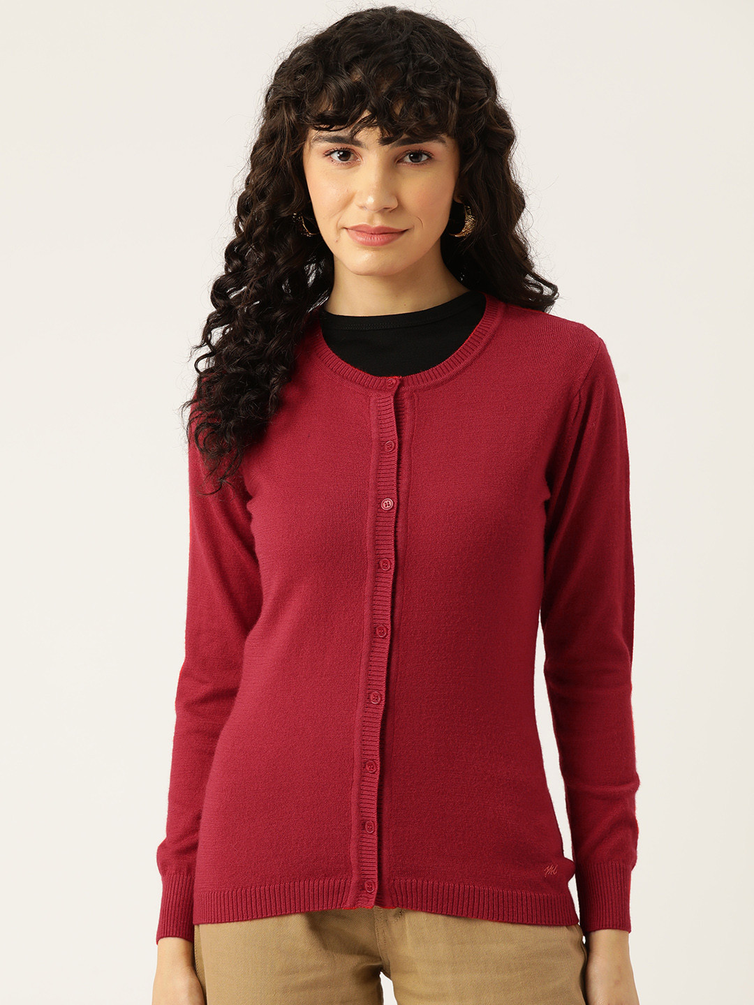 

Monte Carlo Round Neck Cardigan, Red