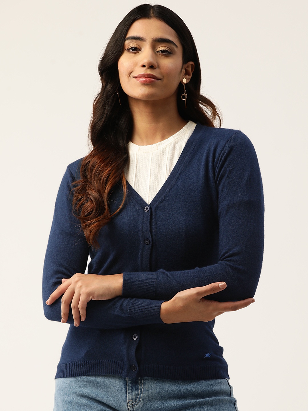 

Monte Carlo Women Solid Cardigan, Navy blue