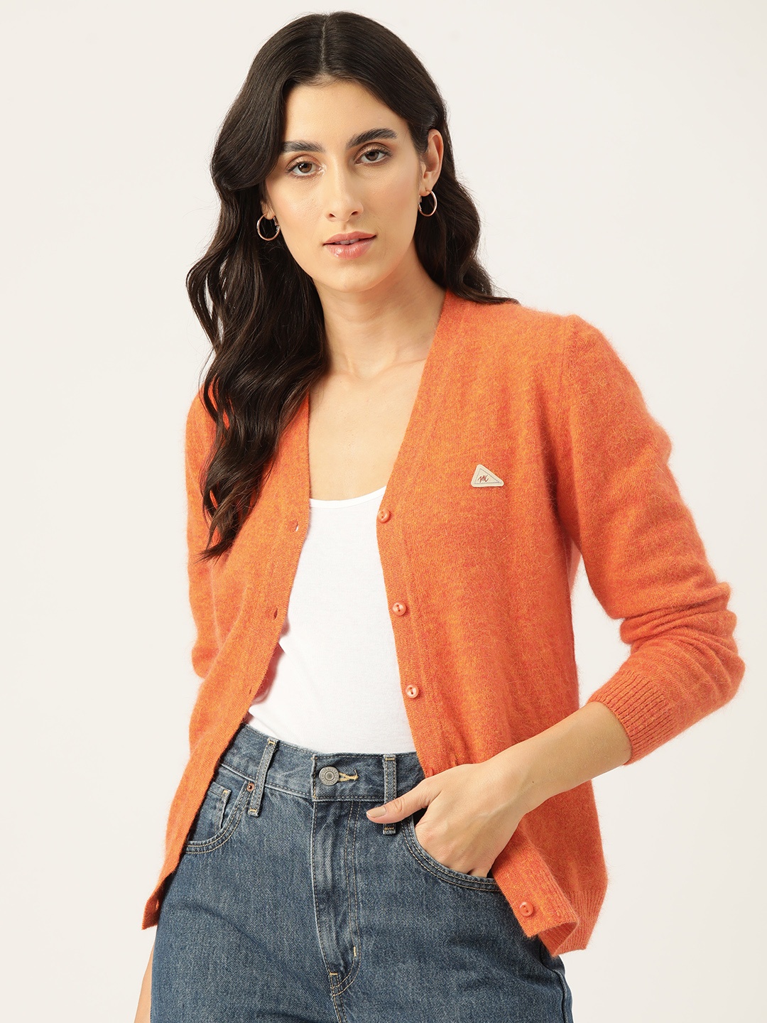

Monte Carlo Women Solid Cardigan, Orange