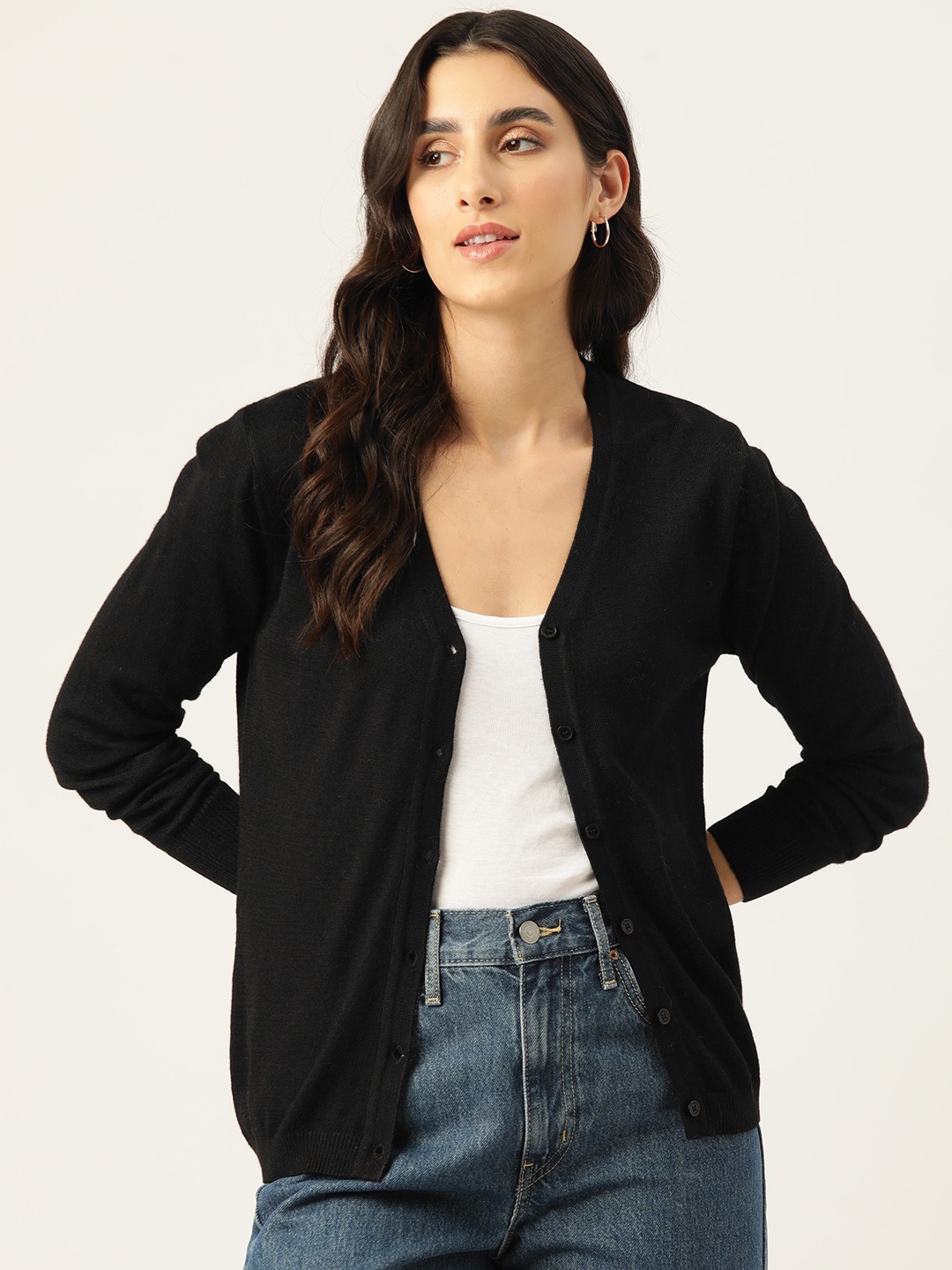 

Monte Carlo Women Solid Cardigan, Black