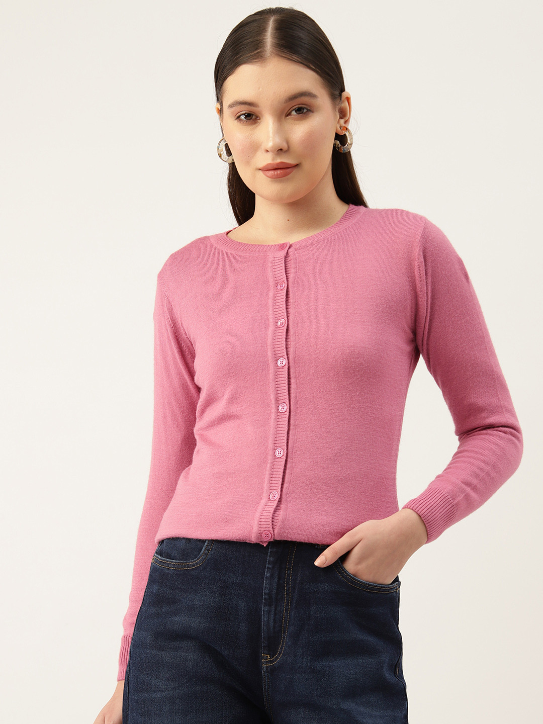 

Monte Carlo Women Solid Cardigan, Rose