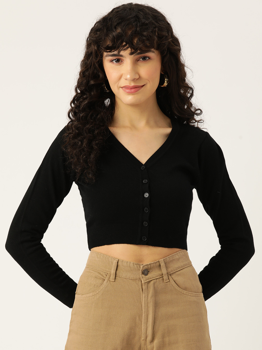 

Monte Carlo Women Crop Cardigan, Black