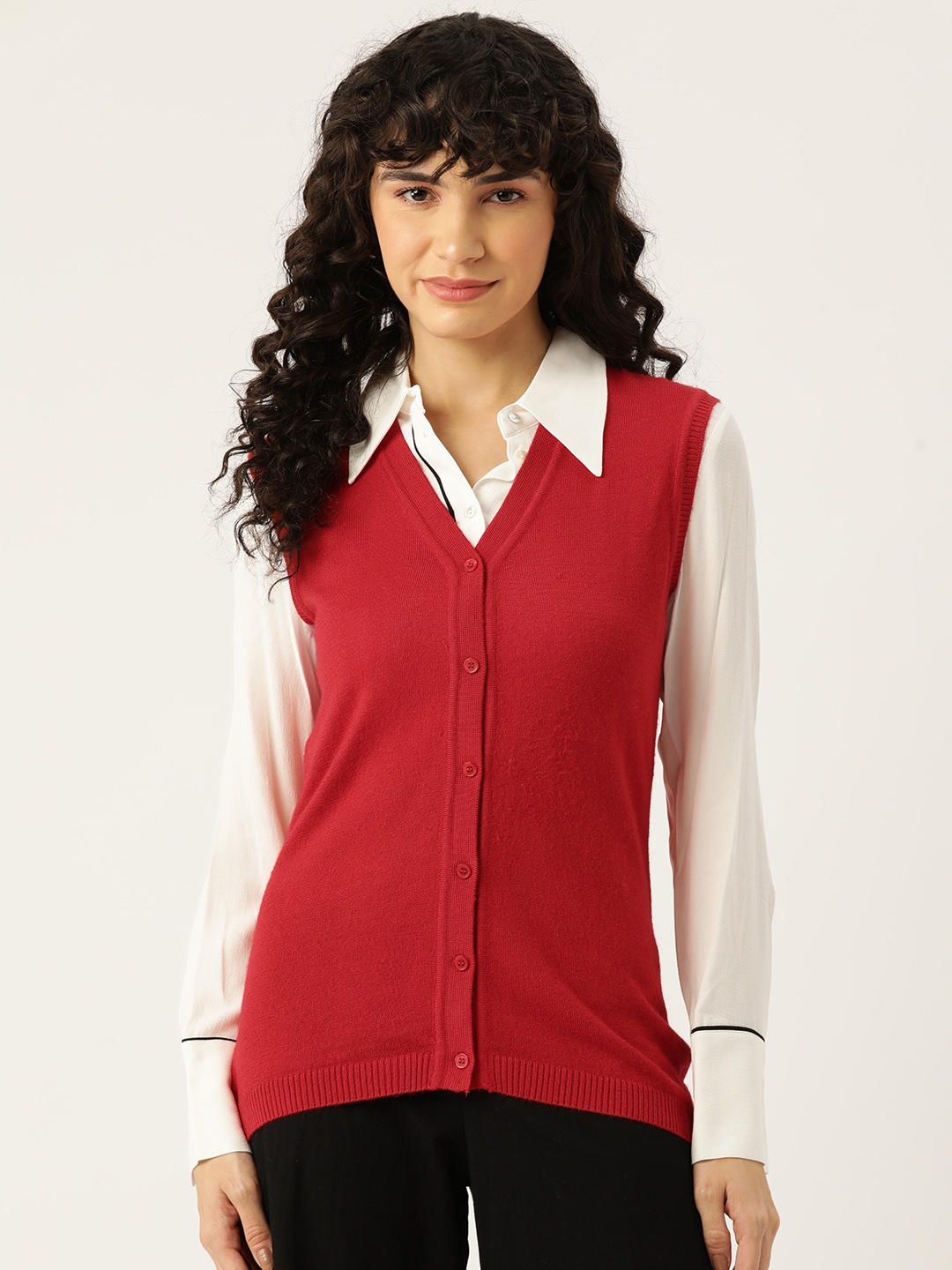 

Monte Carlo Women Solid Cardigan, Red