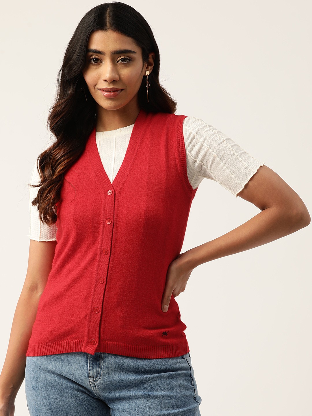 

Monte Carlo Women Solid Cardigan, Red