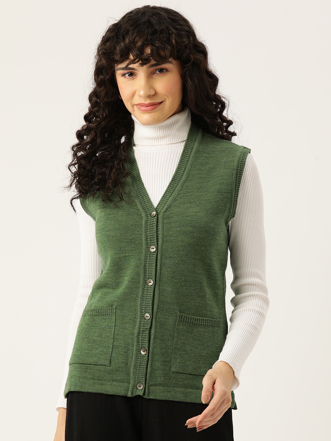 

Monte Carlo Women Solid Cardigan, Olive
