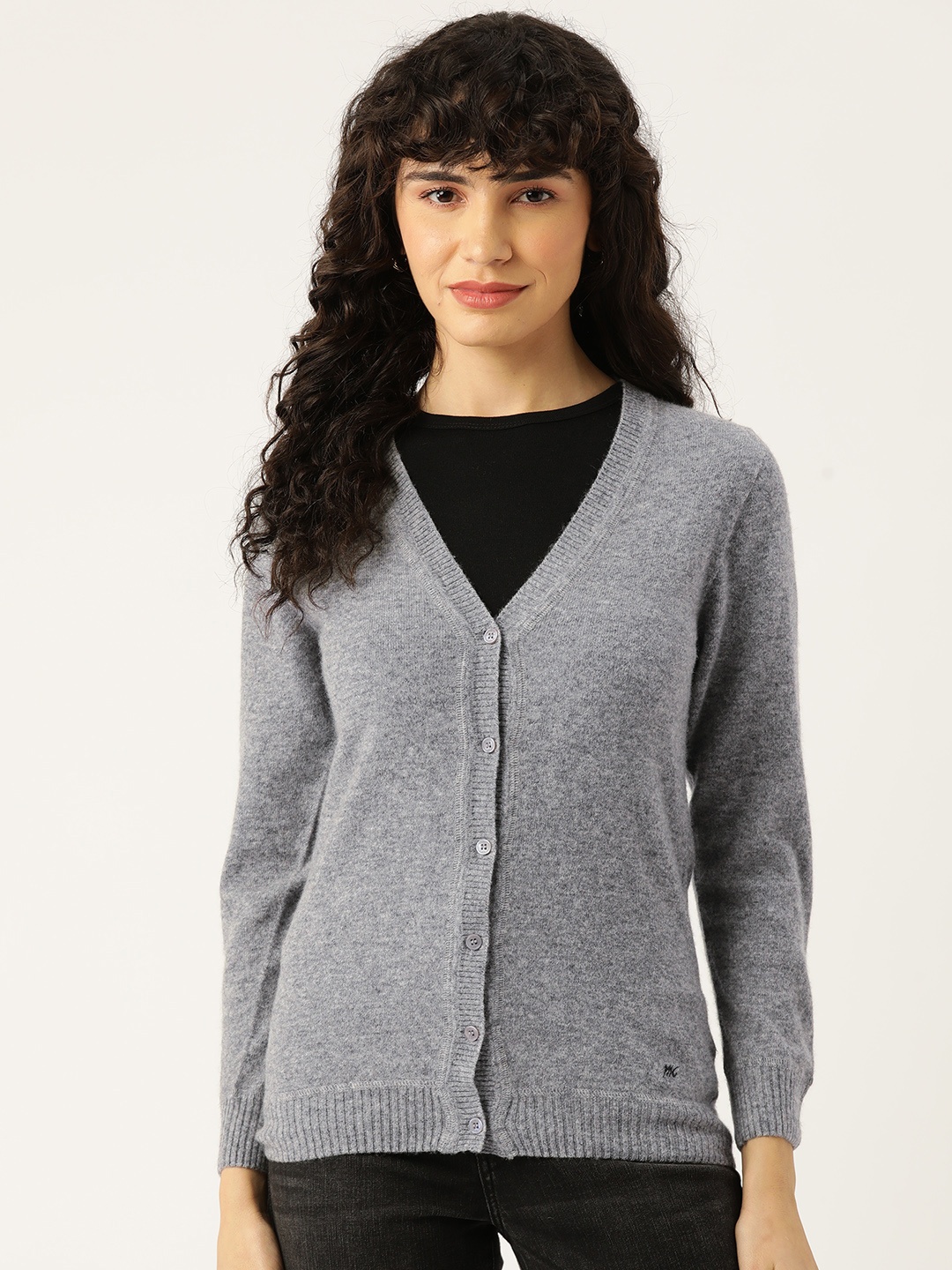 

Monte Carlo Women Solid Cardigan, Grey melange
