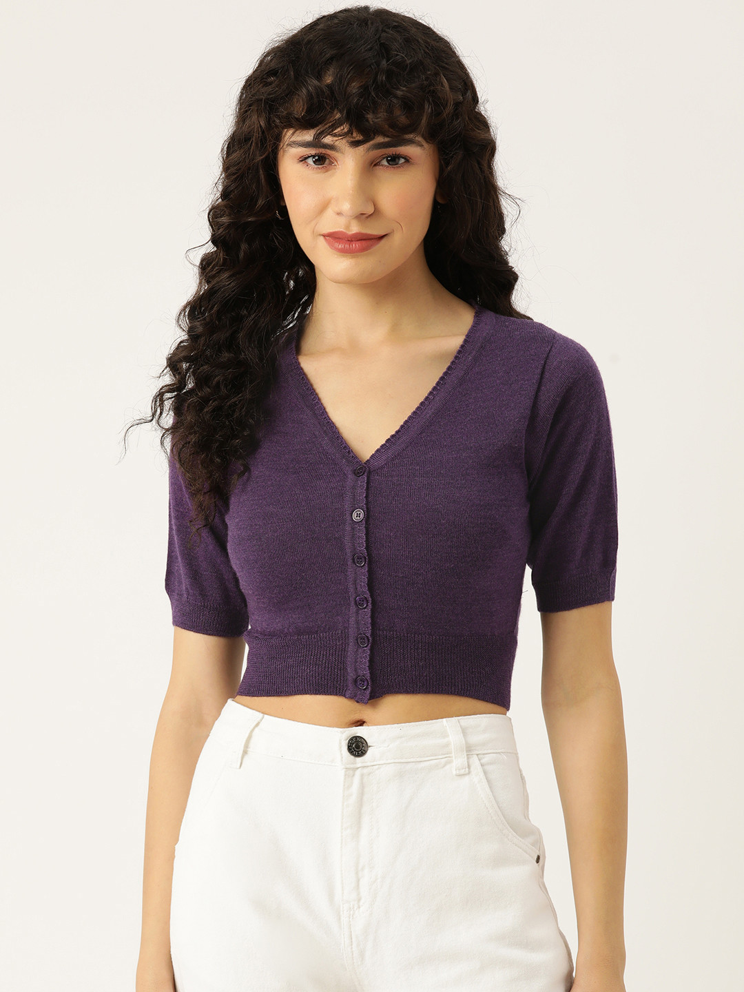 

Monte Carlo Women Crop Cardigan, Purple