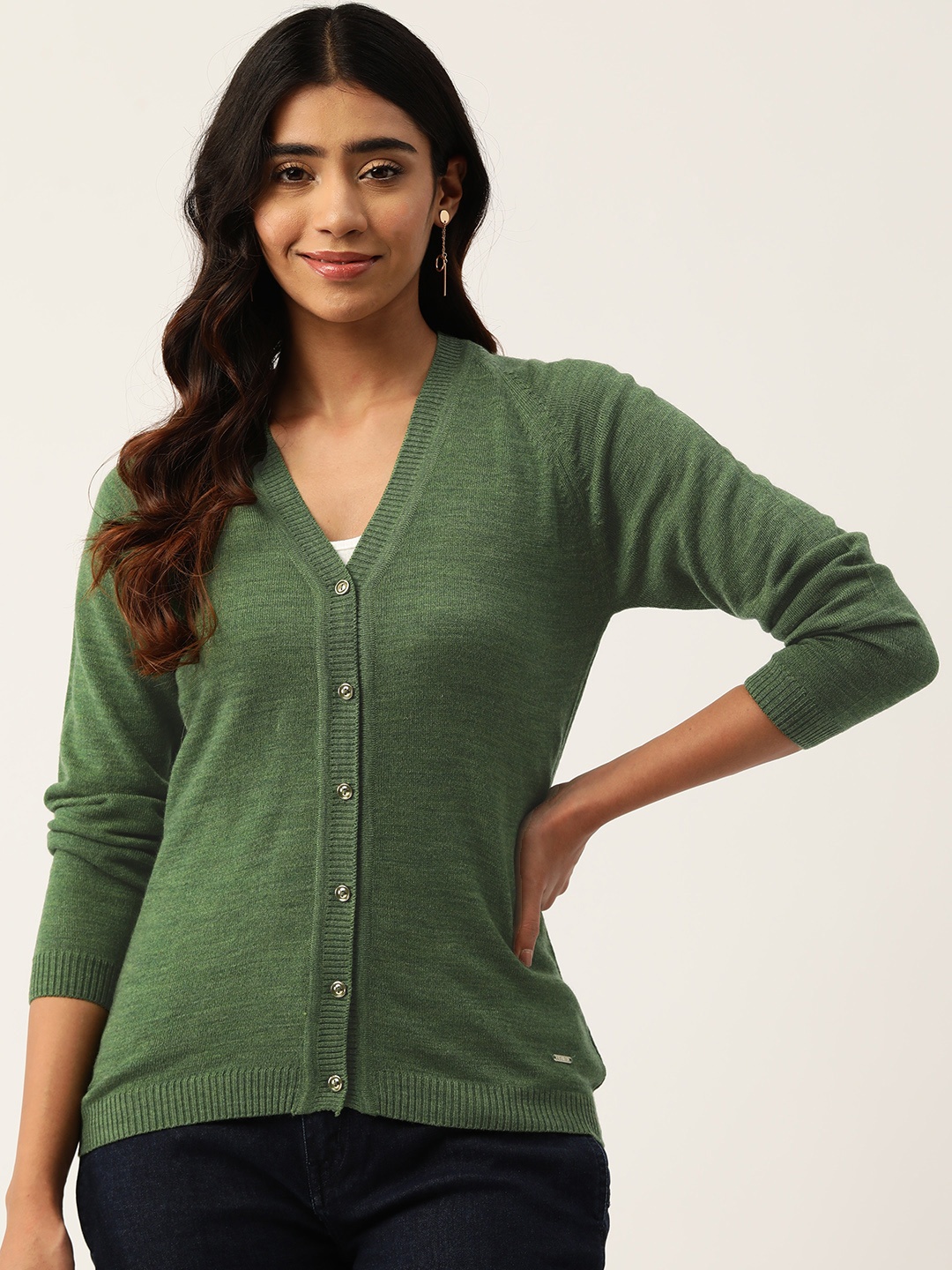 

Monte Carlo Women Solid Cardigan, Olive