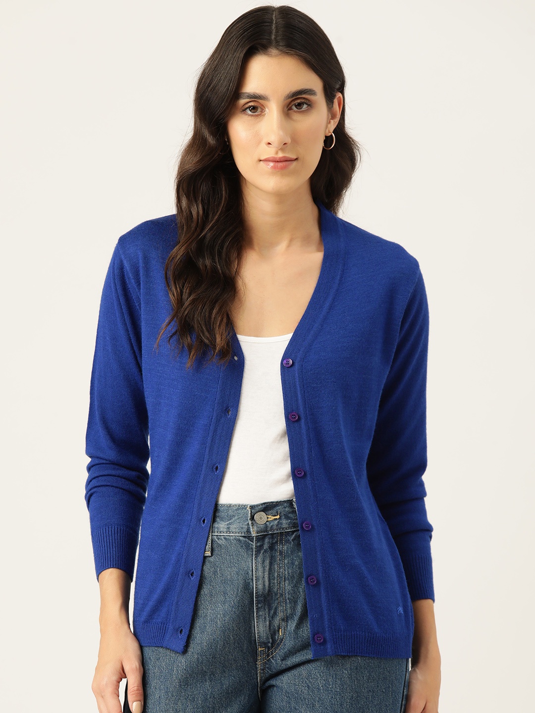 

Monte Carlo Women Solid Cardigan, Blue