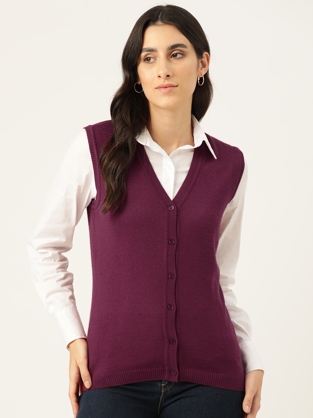 

Monte Carlo Women Solid Cardigan, Burgundy