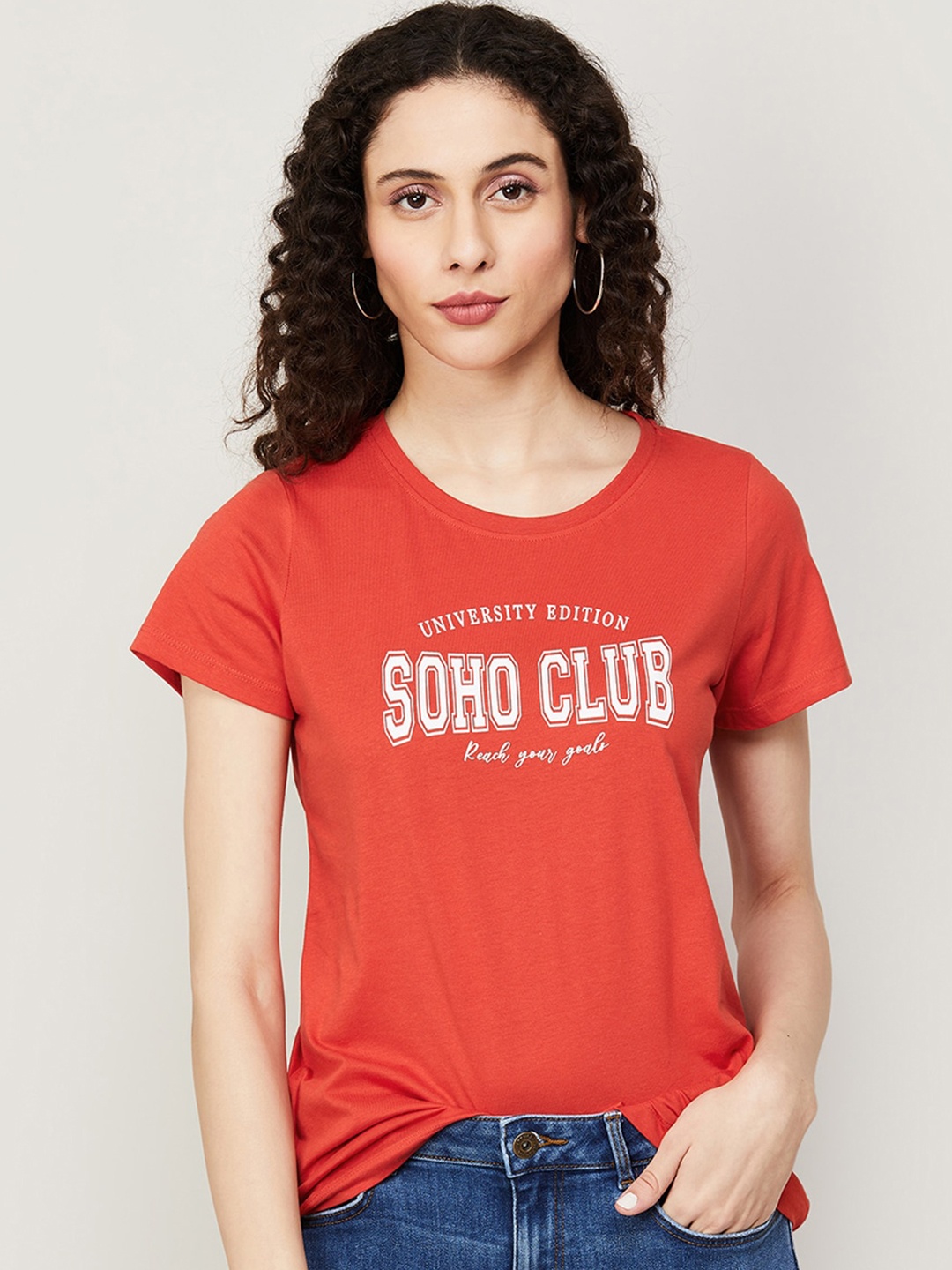 

Fame Forever by Lifestyle Typography Printed Pure Cotton T-shirt, Red