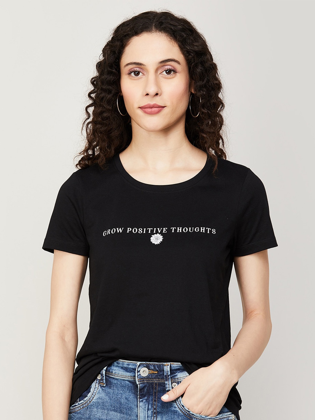 

Fame Forever by Lifestyle Typography Printed Pure Cotton Tshirt, Black