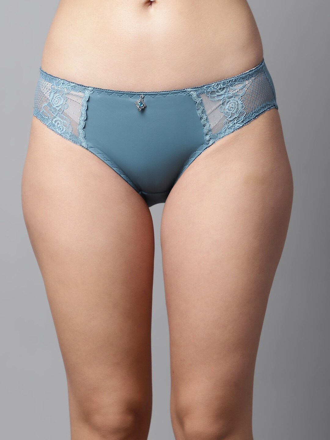 

PrettyCat Embroidered Lace Bikini BriefsPC-PA-6098-C GRN-S, Sea green
