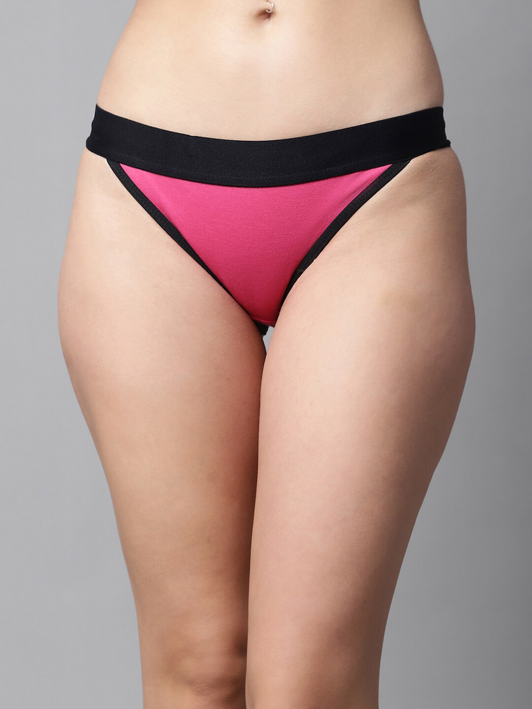

PrettyCat Colourblocked Low Rise Thongs, Pink