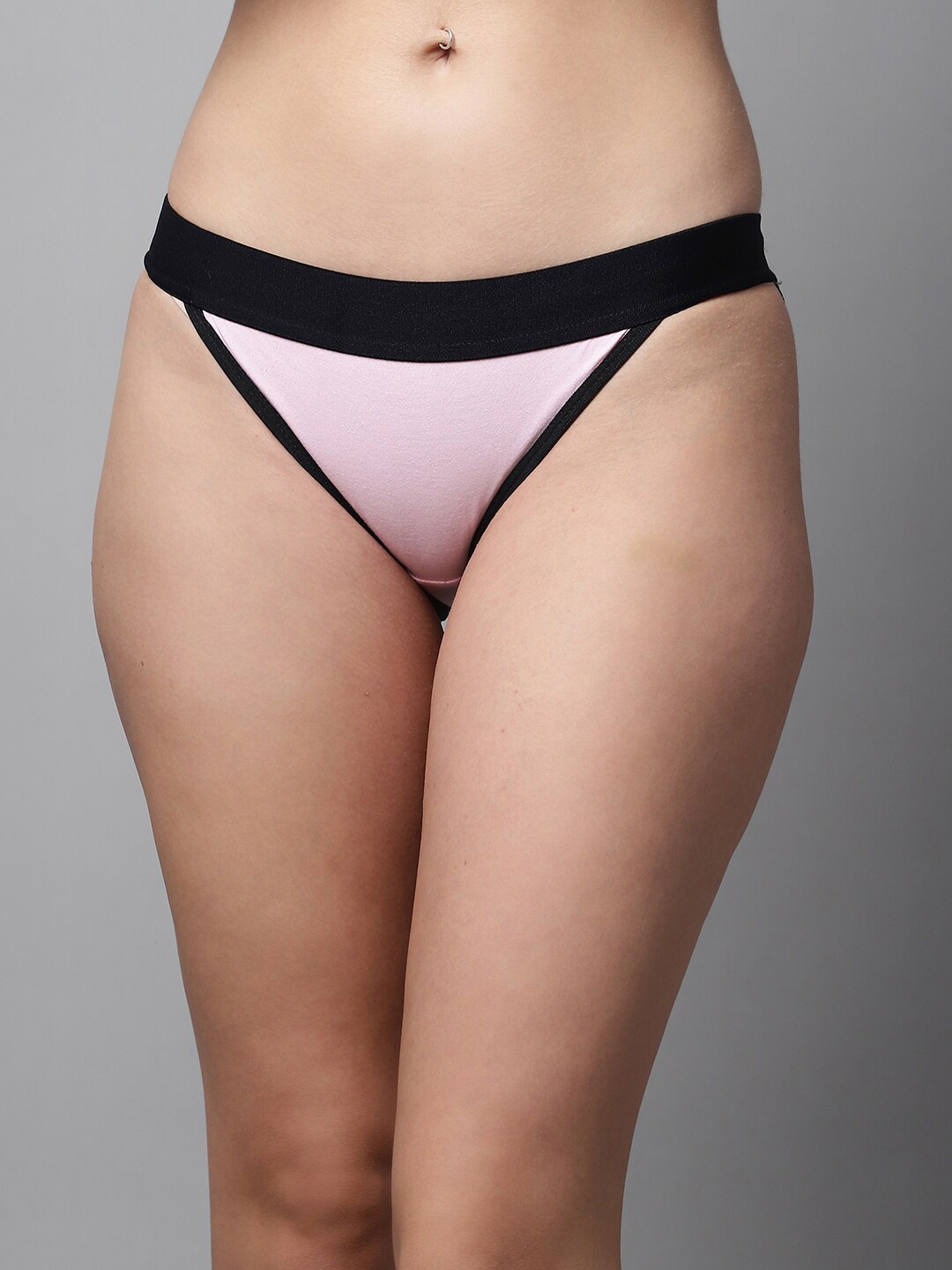 

PrettyCat Colourblocked Low Rise Thongs, Pink