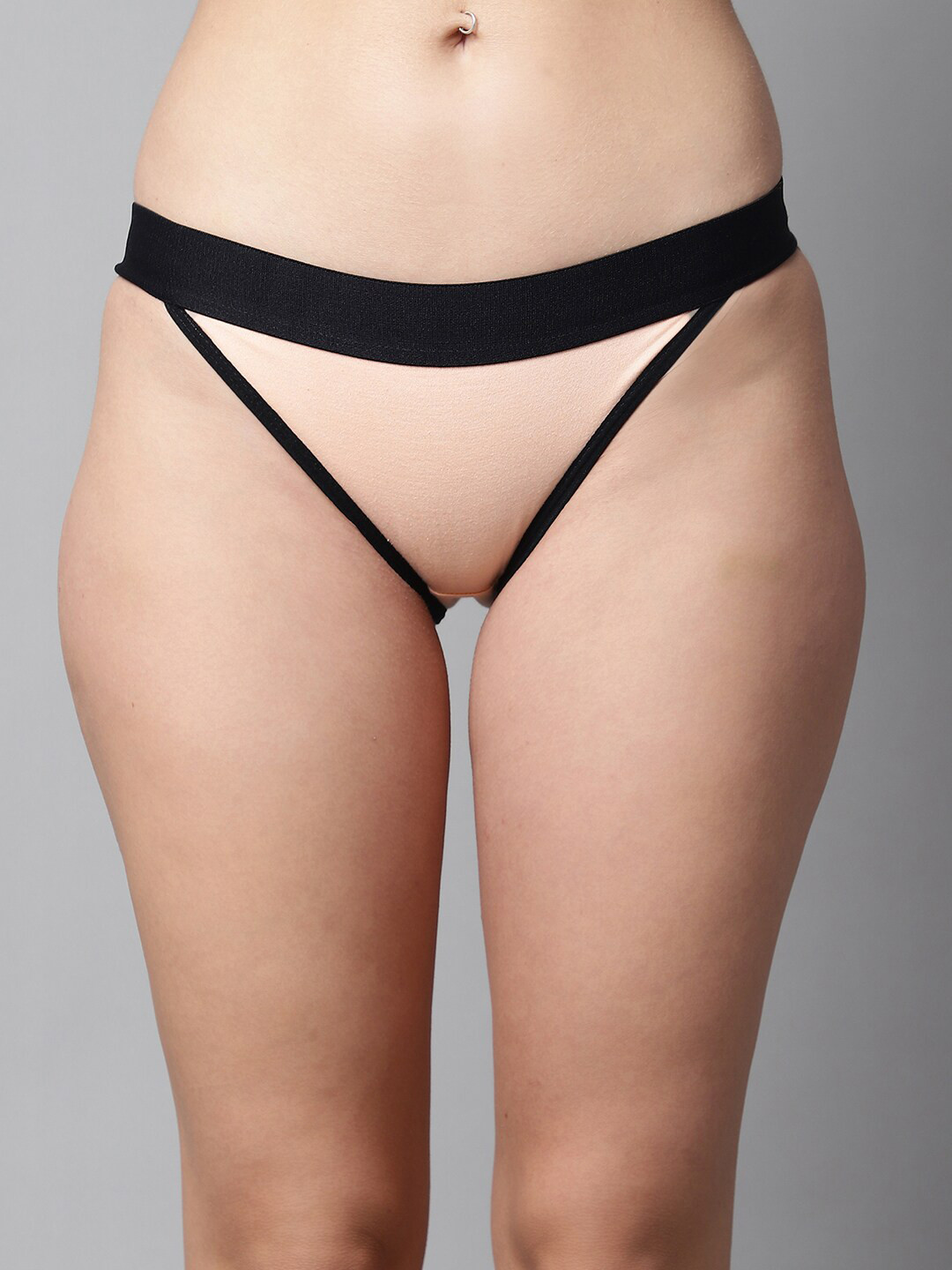 

PrettyCat Colourblocked Low Rise Thongs, Peach