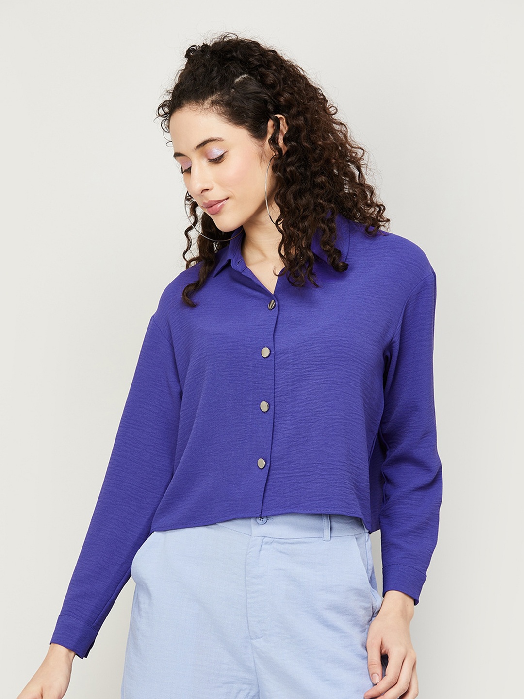 

Ginger by Lifestyle Spread Collar Casual Shirt, Blue