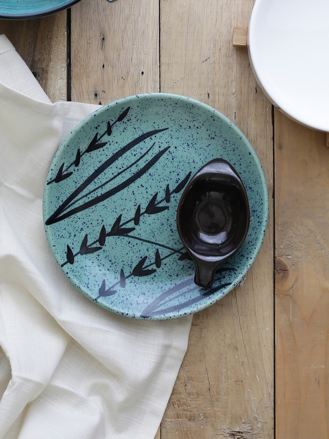 

MIAH Decor Turquoise Blue Printed Ceramic Set