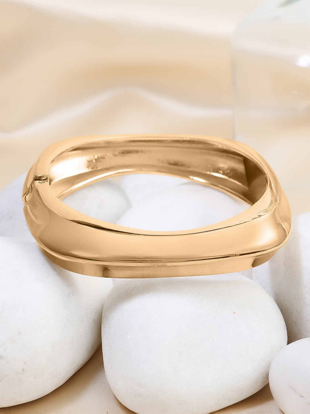 

Adwitiya Collection Gold-Plated Kada Bracelet