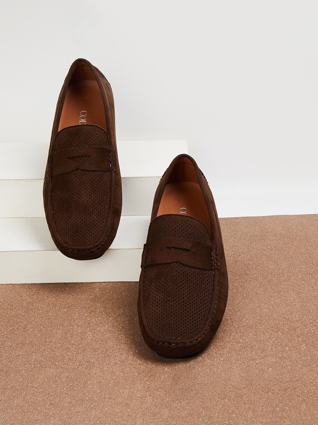 

CODE by Lifestyle Men Perforated Slip On Driving Shoes, Brown