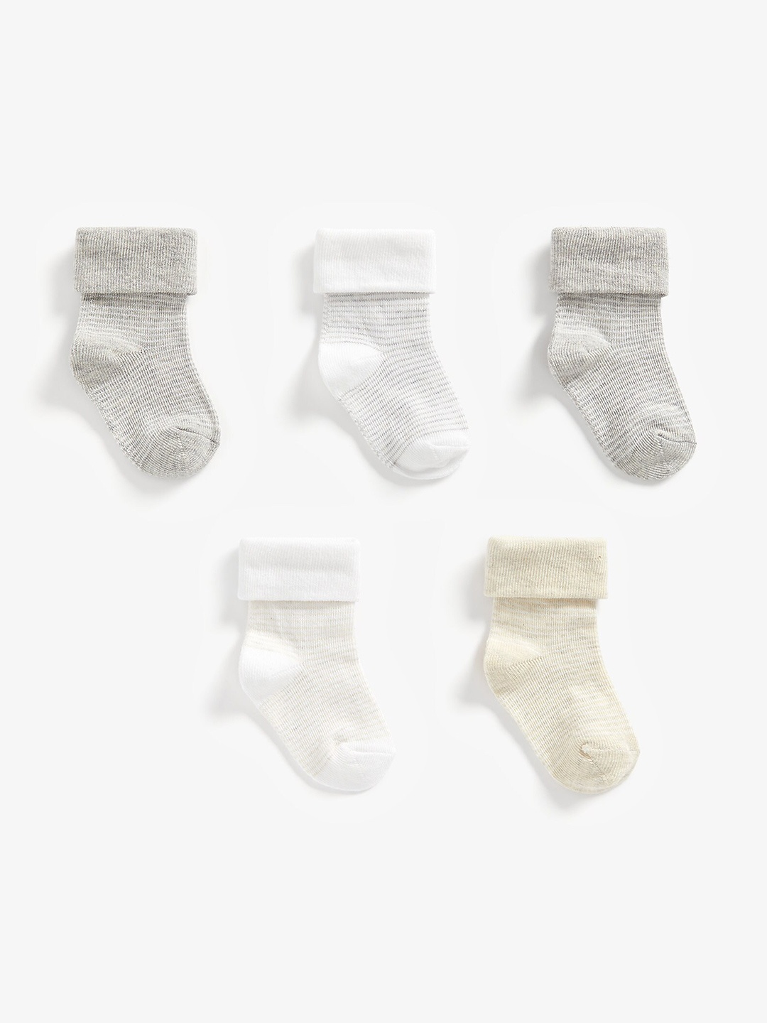 

mothercare Infant Boys Pack Of 5 Patterned Ankle-Length Socks, White