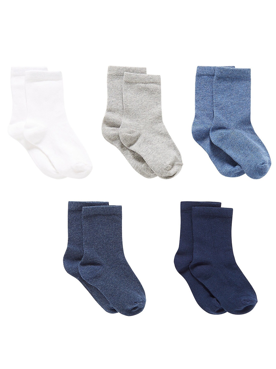 

mothercare Boys Pack Of 5 Pure Cotton Ankle-Length Socks, White