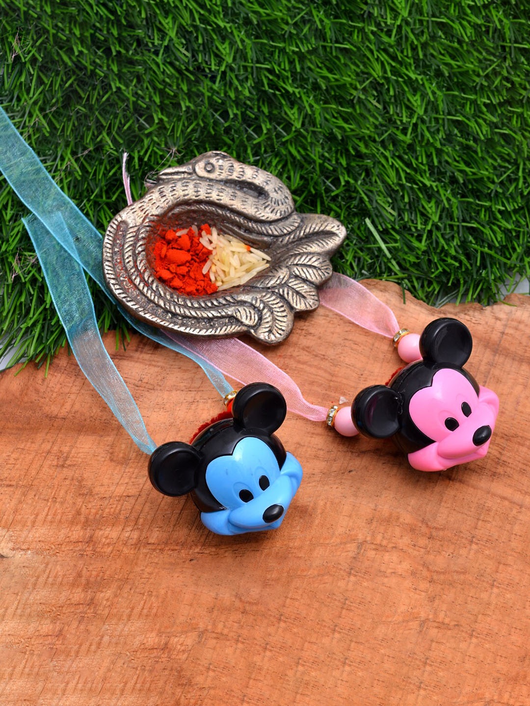 

Silvermerc Designs Kids Set Of 2 Mickey Mouse Toy Rakhis, Blue