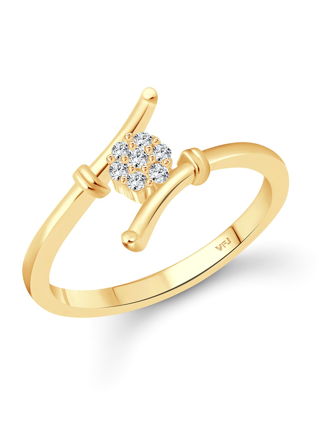 

Vighnaharta Gold-Plated CZ-Studded Finger Ring